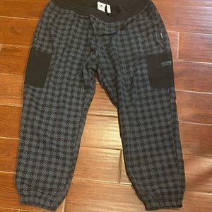 Mens 2XL Black n Gray Houndstooth Adidas Sweatpants Joggers with Cargo Pockets